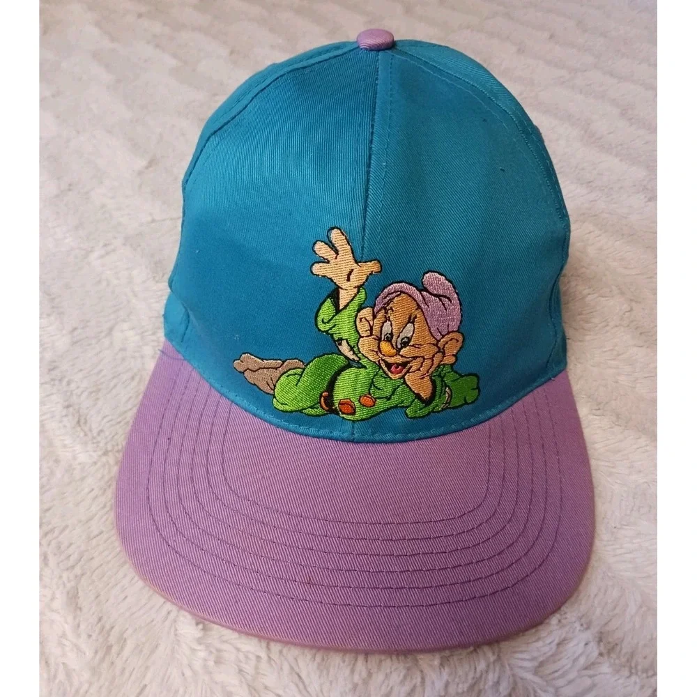 Vintage 90s Disney Dopey Snow White & The Seven Dwarfs Youth Snapback Hat Cap